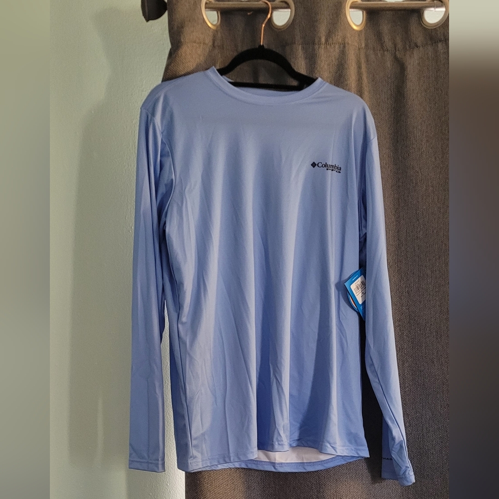 Columbia Men's Terminal Tackle PFG State Triangle Long Sleeve, White Cap/Nc Flag
